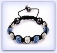 SHAMBALLA armbånd blå/sølv